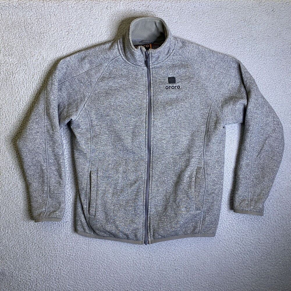 Ororo Jacket Mens Medium Gray Full Zip Fleece Lined Mockneck No Battery Untested